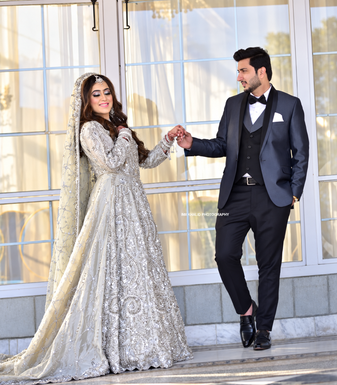 Bridal portrait with traditional red wedding attire and jewellery