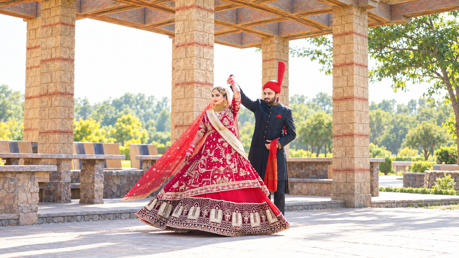 Bride and groom sharing a spontaneous smile