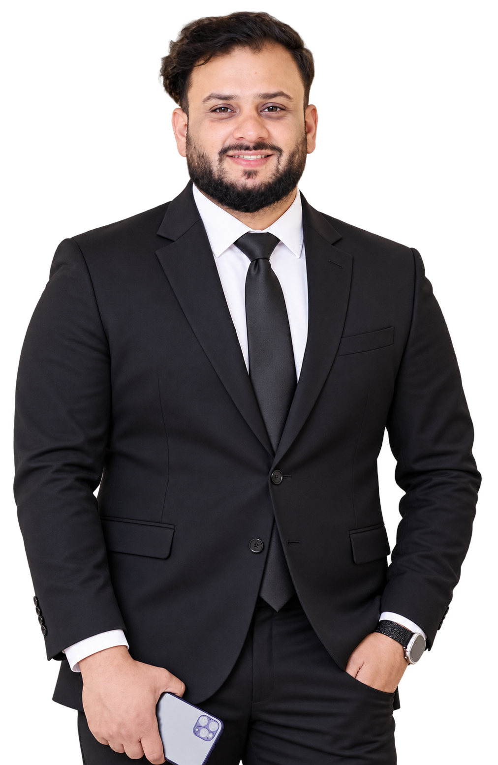 CEO of Bin Khalid Photography wearing a formal black suit