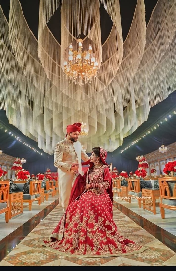Bride and groom during their wedding celebration